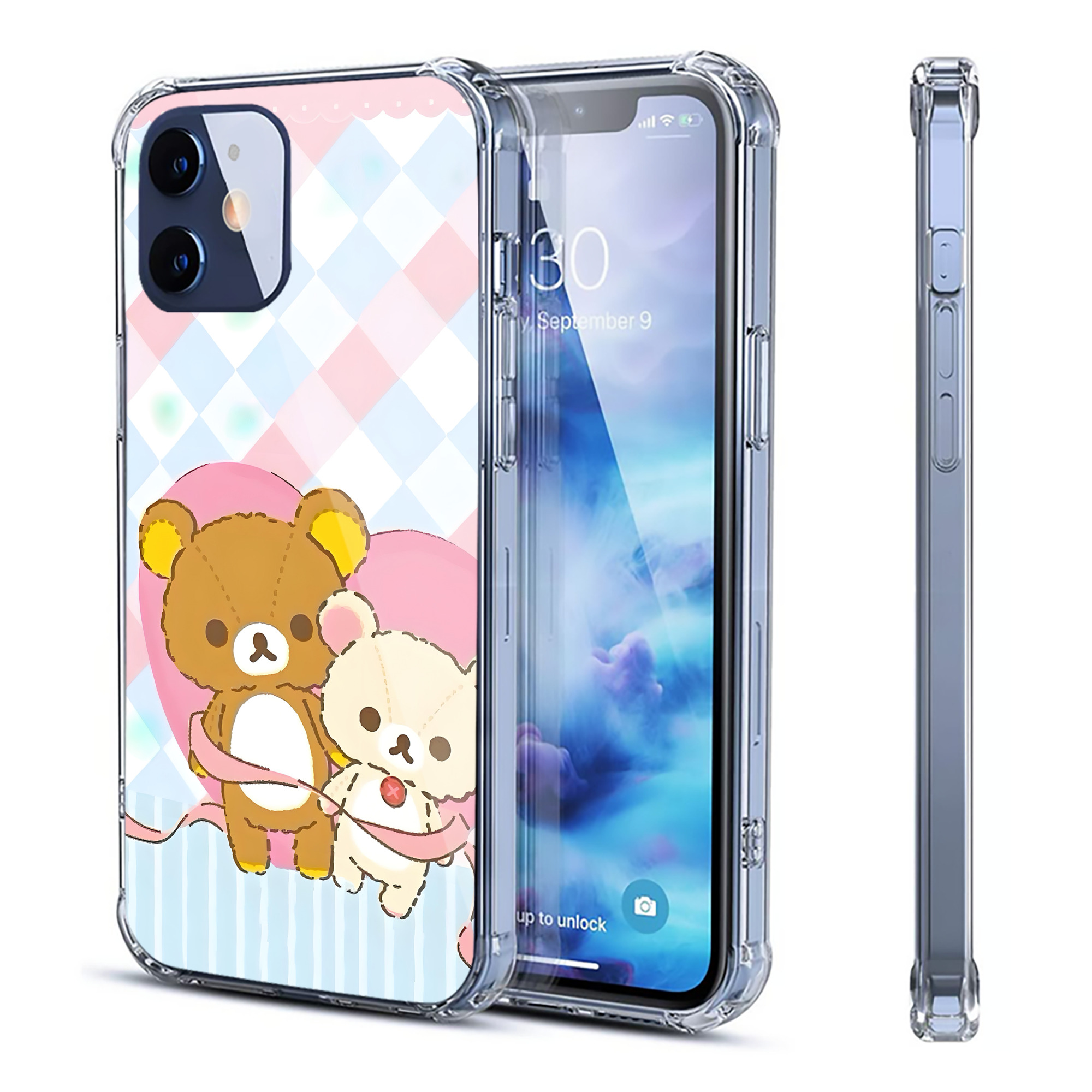 （画像用） リラックマ リラックマ キイロイトリ Rilakkuma Korilakkuma Kiiroitori 【iPhone 12シリーズ対応】透明スマホケース（クリアソフトケース）